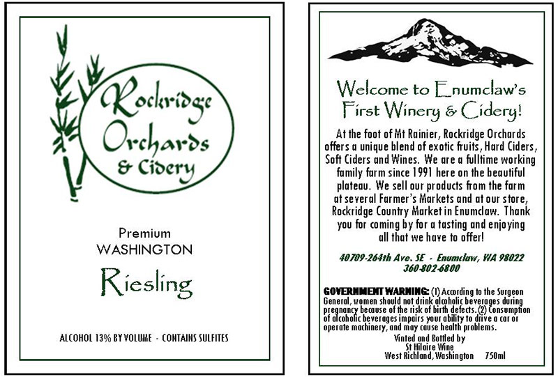 Rockridge Orchards Wine Label